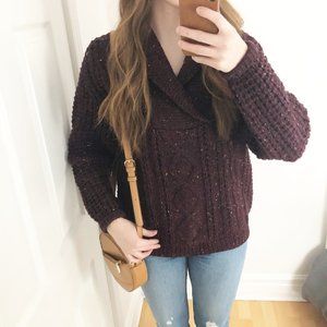 Vintage 100% Pure Wool Maroon Knit Ireland Sweater